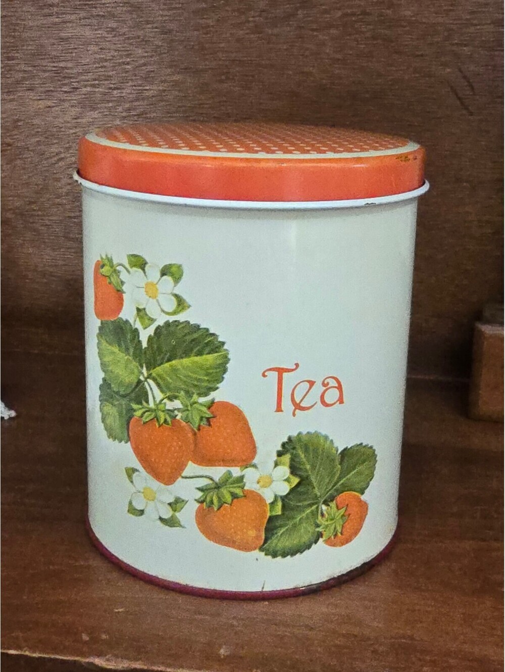 1950's Strawberry Tea Cheinco Canister Tin